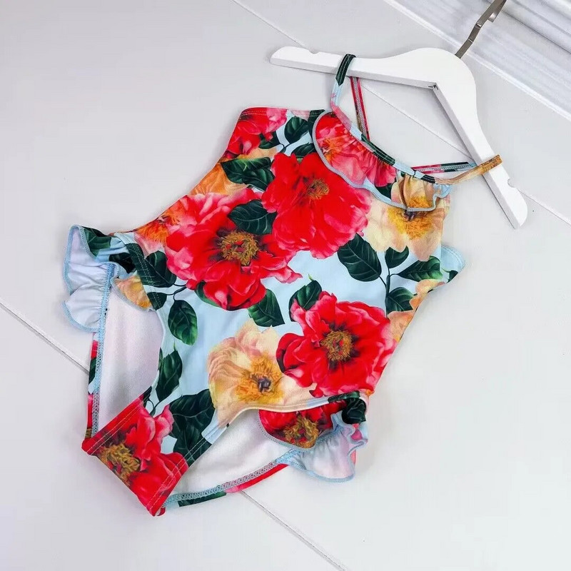 Visokokvalitetni dječji kupaći kostim za djevojčice, bikini s printom lišća s cvijećem, novi dizajn tvornice kupaćih kostima na rasprodaji