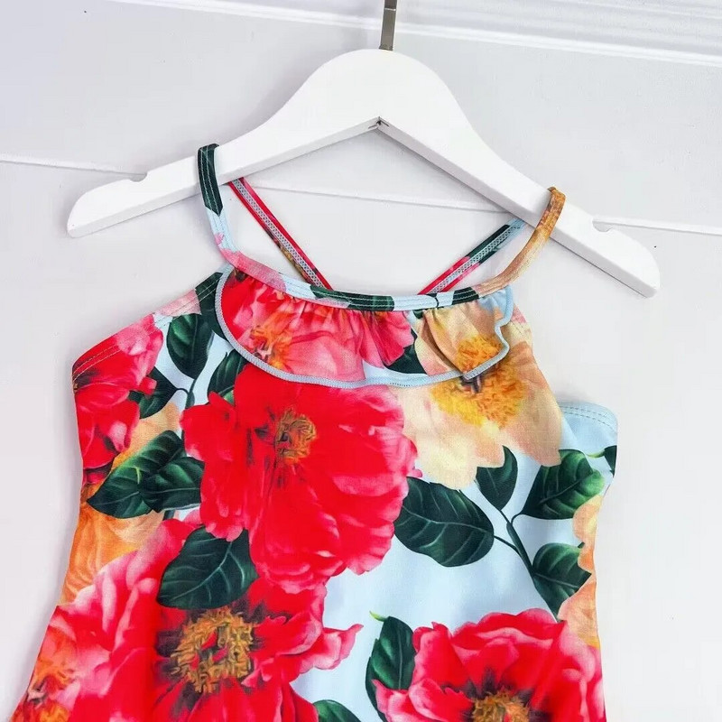 Visokokvalitetni dječji kupaći kostim za djevojčice, bikini s printom lišća s cvijećem, novi dizajn tvornice kupaćih kostima na rasprodaji