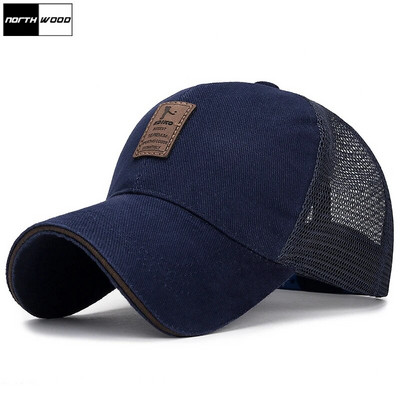 [NORTHWOOD] Nyári baseball sapka hálós sapka férfi női Bone Snapback Trucker sapka Solid Dad Hat Casquette Homme