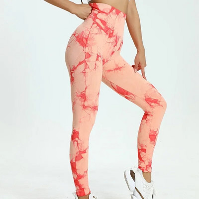 Tie Dye joga tajice Ženske bešavne push up tajice s visokim strukom Brzo sušeće odjeća za trčanje u teretani Hlače za podizanje stražnjice Tajice za vježbanje