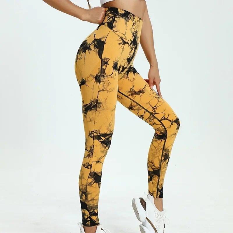 Tie Dye joga tajice Ženske bešavne push up tajice s visokim strukom Brzo sušeće odjeća za trčanje u teretani Hlače za podizanje stražnjice Tajice za vježbanje