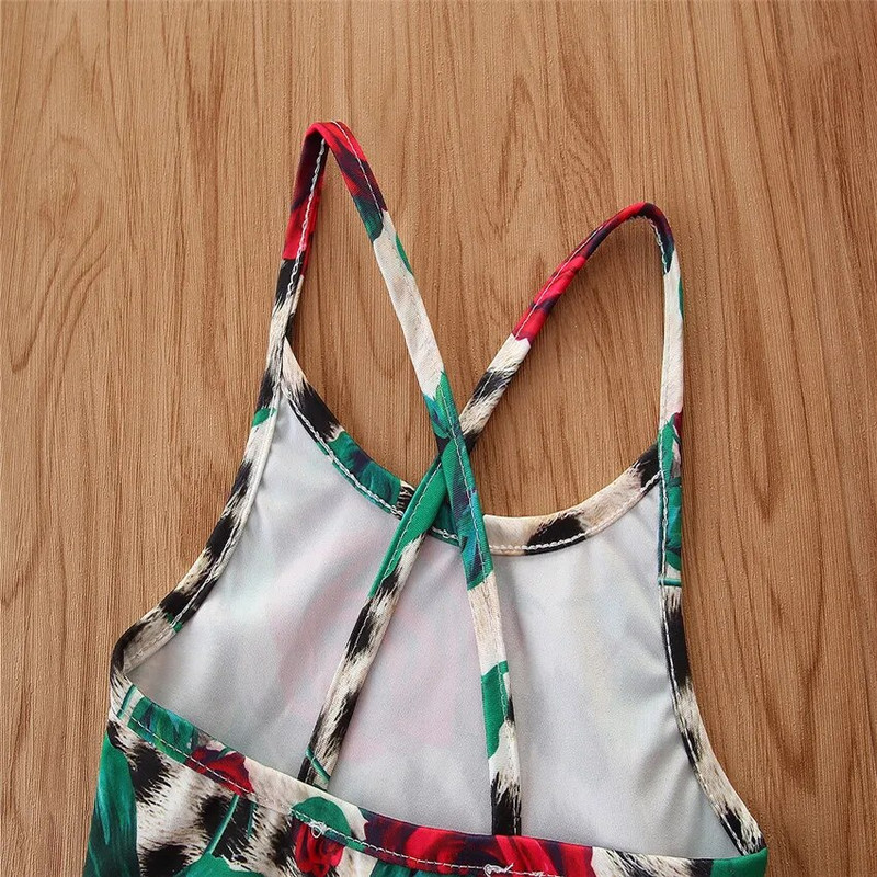 Didmeninė prekyba vasaros nauji maudymosi kostiumėliai vaikiški drabužiai maudymosi kostiumėlių gamykla marginti leopardo raštais kombinezonas vaikiškas petnešėlės maudymosi kostiumėlis