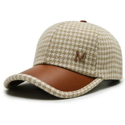 Marka FS Britanske karirane bejzbol kape za muškarce Luksuzne ženske dizajnerske kape Proljetno smeđa šešir s trakom Casquette Homme