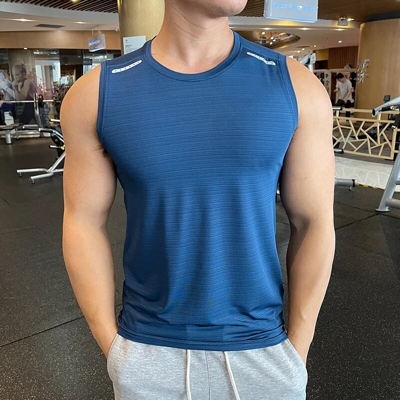 Meeste Kulturismi Tankid Jõusaalitreening Fitness hingav Kiiresti kuivav Varrukateta särk Jooksuvest liibuv elastne treeningspordiala