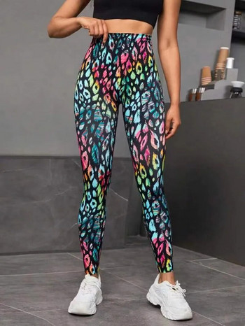 3D печат Безшевни прасковени вратовръзки Dye Йога панталони Push Up Workout Спортни клинове Чорапогащи с висока талия Дамско облекло за фитнес