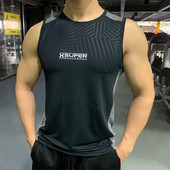 Muški prsluk za trčanje Nova ljetna majica bez rukava za vježbanje u teretani Ledena svilena majica bez rukava za fitness, bodybuilding, elastična labava majica za trening