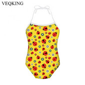 VEQKING Baba úszógumi ruházathoz Ladybird nyomott strandpánt Egyrészes baba fürdőruha Ujjatlan Sling Baba Bikini