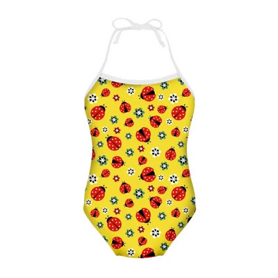 VEQKING Baba úszógumi ruházathoz Ladybird nyomott strandpánt Egyrészes baba fürdőruha Ujjatlan Sling Baba Bikini