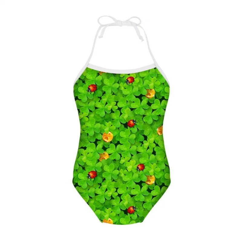 VEQKING Kūdikių paklodės drabužiams Ladybird Printed Beach Strip Vientisas kūdikių maudymosi kostiumėlis be rankovių Sling Baby Bikini