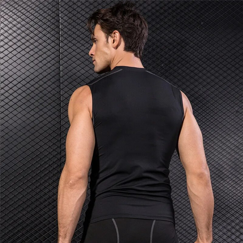 Vasaros kompresiniai treniruoklių salės viršutiniai drabužiai Vyriški medvilniniai kultūrizmas Fitnesas be rankovių marškinėliai Treniruotės drabužiai Vyriški sportiniai drabužiai raumenų liemenės