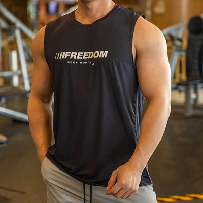 2023 m. Vyriški kūno rengybos salės Vyriški sportiniai marškinėliai be rankovių Vyriški, kvėpuojantys sportinė liemenė Apatiniai marškinėliai Sporto salės Bėgimo liemenė vyrams