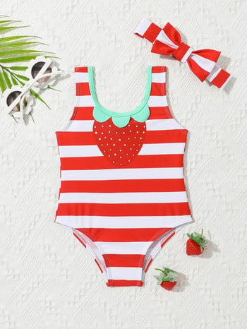9M-3Y Summer baby printing μαγιό για κορίτσια Skinny Ολόσωμο μαγιό μπικίνι παραλίας Χαριτωμένα παιδικά ρούχα για κολύμπι