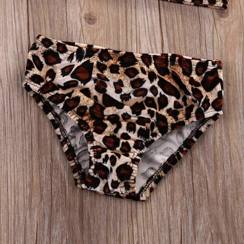 3gab Leopard Bow bērnu drēbju komplekts Summer Kids Baby Girl Bikini komplekts Peldkostīms Peldkostīms peldkostīms