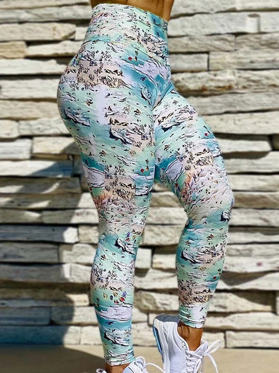 Naiste treeningsukkpüksid Joogapüksid Jõusaal Sörkimine Armastus Digitrükitud säärised Komplektid Push Up Fitness Retuusid Riietus Spordirõivad