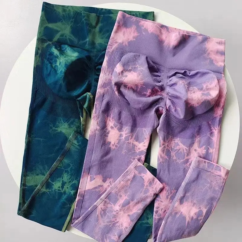 Tie Dye Hlače za jogu Sportske tajice Ženske bešavne Push Up ženske tajice visokog struka Tajice za fitness trening Odjeća za teretanu Novo 2023.
