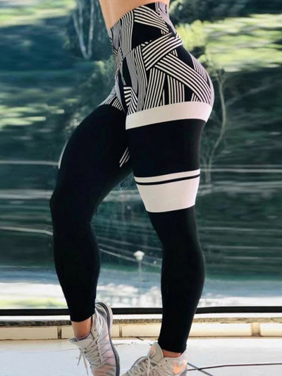 Sportske hlače za jogu s visokim strukom Ženske fitness seksi tajice Tajice za trčanje s digitalnim printom Sea Mew Odjeća za vježbanje u teretani