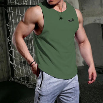 Ανδρικά μπλουζάκια γυμναστηρίου Μόδα εκτύπωση Ανδρικό γιλέκο για τρέξιμο ανδρικό φανελάκι για τρέξιμο που στεγνώνουν γρήγορα Αθλητικά πουκάμισα Άνετο εσώρουχο γυμναστικής