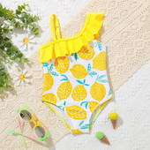 9M-3Years Girls Swimsuit New 2023 Infantil Cute Lemon Baby Swimsuit Pool Party One Piece Sand fürdőruha 2068
