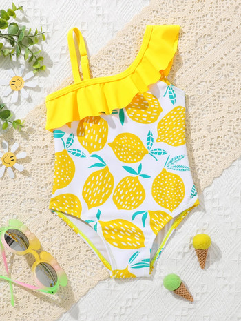 9M-3Years Girls Swimsuit New 2023 Infantil Cute Lemon Baby Swimsuit Pool Party One Piece Sand Swimwear Suit2068