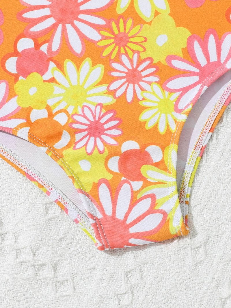 2023 m. Naujas vasaros naujagimių maudymosi kostiumėlis, gėlių stiliaus, paplūdimio atostogų kūdikių maudymosi kostiumėlis, vaikiški drabužiai