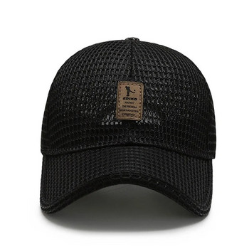 2021 Лято Дамски Мъжки Мрежеста бейзболна шапка Плътна закопчалка с етикет стик Шапка за слънце Външни дишащи хип-хоп бейзболни шапки Каскет