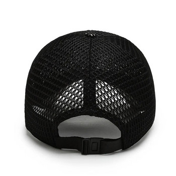 2021 Лято Дамски Мъжки Мрежеста бейзболна шапка Плътна закопчалка с етикет стик Шапка за слънце Външни дишащи хип-хоп бейзболни шапки Каскет