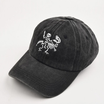 Skeleton Knight And Dragon Ebroidery Βαμβακερά καπέλα μπέιζμπολ για άνδρες Γυναικεία καπέλα Snapback Vintag βαμβακερό Hip Hop Dad Hat Καπέλο φορτηγού