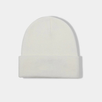 Πλεκτό καπέλο χειμωνιάτικο υπαίθριο σαν κασμίρ Γυναικεία μόδα Απλό ανδρικό καπέλο Ζεστό κρύο φασόλια Γυναικεία παχιά μαθήτριες Skullcap