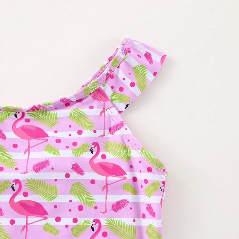 2022 m. mergaičių maudymosi kostiumėliai Flamingo vienetiniai maudymosi kostiumėliai 2–8 metų maudymosi kostiumėlis dryžuotas flamingas vaikiškas maudymosi kostiumėlis maudymosi kostiumėlis