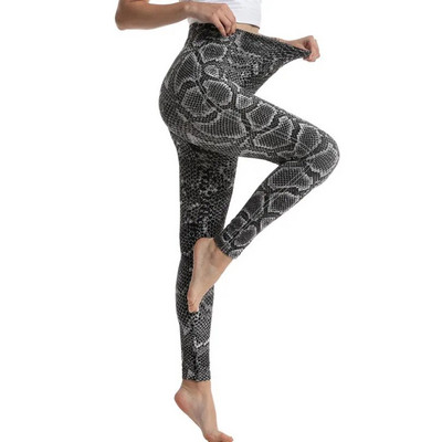 INDJXND Hulahopke Bešavne tajice Ženske sportske Push Up hlače za jogu Rastezljive hlače sa zmijskim uzorkom visokog struka Odjeća za vježbanje, trčanje u teretani