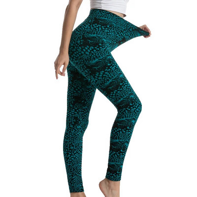 INDJXND Hulahopke Bešavne tajice Ženske sportske Push Up hlače za jogu Rastezljive hlače sa zmijskim uzorkom visokog struka Odjeća za vježbanje, trčanje u teretani