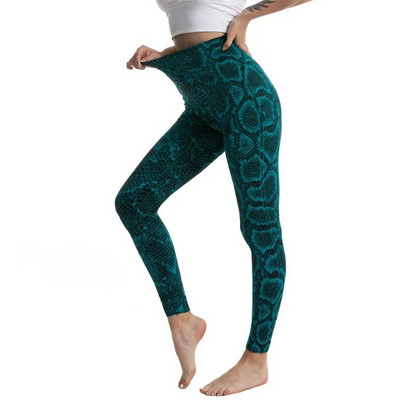 INDJXND Hulahopke Bešavne tajice Ženske sportske Push Up hlače za jogu Rastezljive hlače sa zmijskim uzorkom visokog struka Odjeća za vježbanje, trčanje u teretani