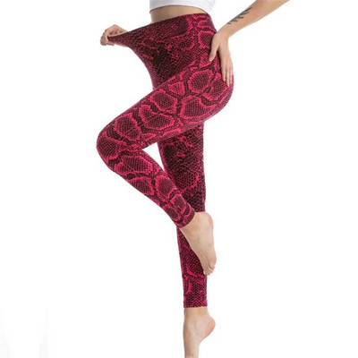 INDJXND Hulahopke Bešavne tajice Ženske sportske Push Up hlače za jogu Rastezljive hlače sa zmijskim uzorkom visokog struka Odjeća za vježbanje, trčanje u teretani