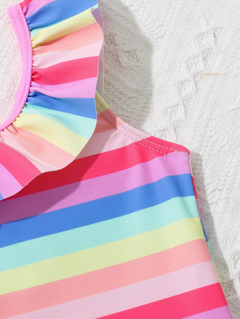 9M-3Y Κοριτσίστικα μαγιό μονοκόμματο μαγιό Rainbow print Παιδικά μαγιό Κοριτσίστικο κορμάκι Μαγιό Παιδικά ρούχα παραλίας