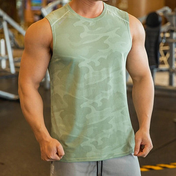 Καλοκαιρινό ανδρικό γυμναστήριο Ανδρικό φανελάκι γυμναστικής Αμάνικο πουκάμισο για άντρες που αναπνέει Αθλητικό γιλέκο γυμναστήριο ανδρικό γιλέκο για τρέξιμο