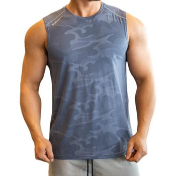 Καλοκαιρινό ανδρικό γυμναστήριο Ανδρικό φανελάκι γυμναστικής Αμάνικο πουκάμισο για άντρες που αναπνέει Αθλητικό γιλέκο γυμναστήριο ανδρικό γιλέκο για τρέξιμο