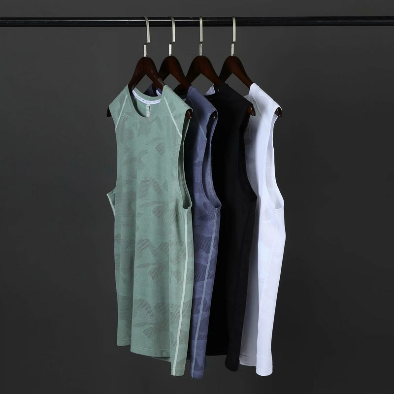 Nyári Férfi fitnesz edzőtermek Tank felső férfi Fitness ujjatlan ing Férfi légáteresztő sportmellény Alsóing Edzőtermek Futómellény férfi