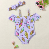 9M-3YBaby Swimsuit 2023 Summer Viengabala saldējuma apdruka New Born Baby Swim Girl smilšu bikini 2062