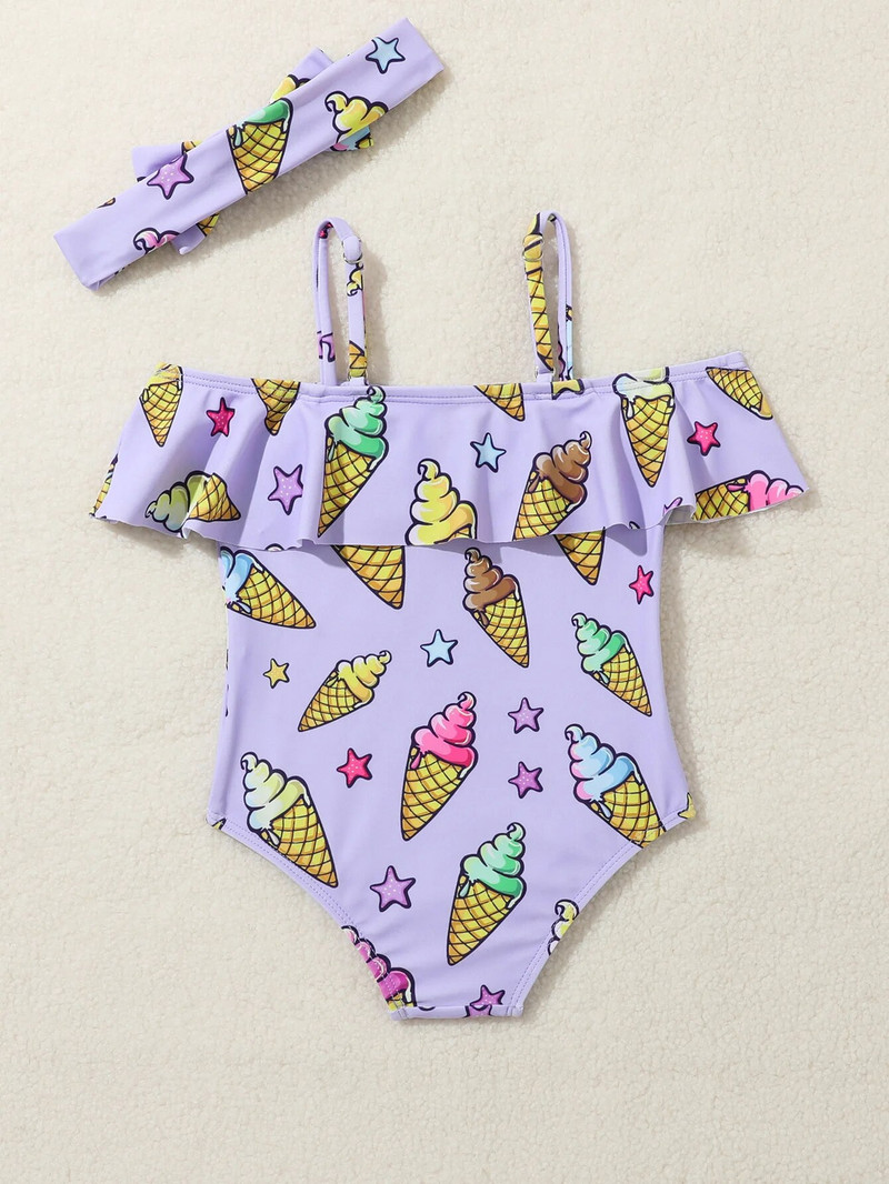 9M-3YBaby Swimsuit 2023 Summer Viengabala saldējuma apdruka New Born Baby Swim Girl smilšu bikini 2062