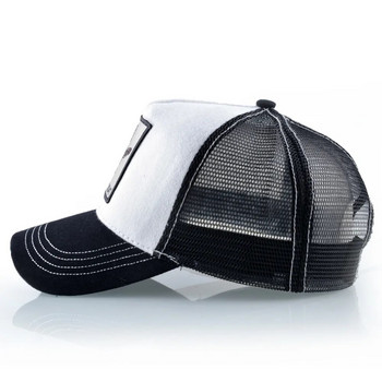 Модна бейзболна шапка Мъже Жени Snapback Hip Hop Bone Bill Goat Embroidery Streetwear Trucker Hats Дишаща мрежеста черна шапка