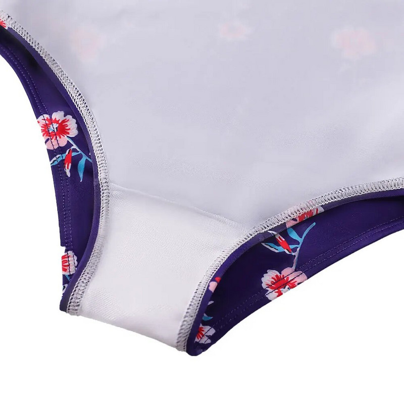 Drukāt Bērnu peldkostīmi meitenēm no 5 līdz 12 gadiem Lotus Leaf Bandage Meiteņu peldkostīmi bez piedurknēm Bērnu peldkostīmi viengabala pludmales apģērbi