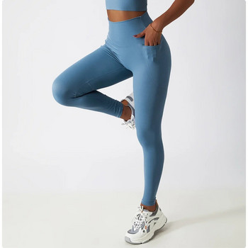 Дамски клинове Push Up Leggins Дамско облекло за фитнес 2023 Спортен чорапогащник Дамски панталони за йога Legging Sport Femme Blue Grey