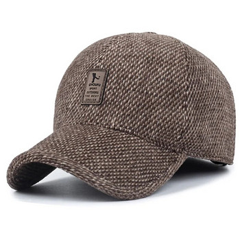 Καπέλο μπέιζμπολ μάρκας 2024, χειμωνιάτικο καπέλο μπαμπάς Ζεστό Παχύ βαμβακερό καπάκι με κουμπωτό καπέλο Ανδρικά καπέλα με προστασία αυτιών