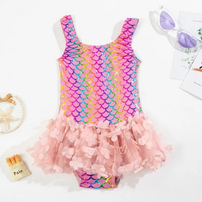 Aitonoble 2023 jaunā kolekcija Bērnu peldkostīmi Rashguard Girls, 1 daļīgs niršanas tērps, bikini