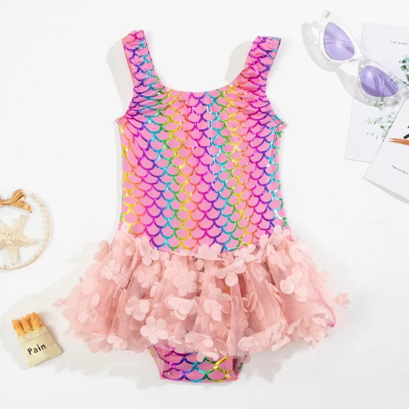 Aitonoble 2023 jaunā kolekcija Bērnu peldkostīmi Rashguard Girls, 1 daļīgs niršanas tērps, bikini