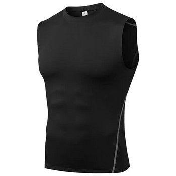 Ανδρικό γιλέκο γυμναστικής συμπίεσης Αμάνικο πουκάμισο για τρέξιμο Quick Dry Bodybuilding Tank Top Sport Training Singlets Ενδύματα γυμναστικής