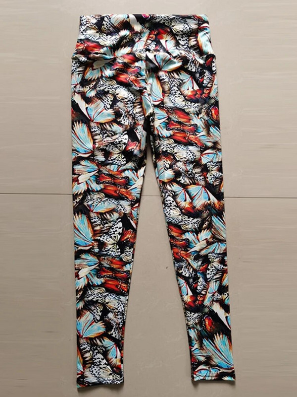 Дамски щампи Фитнес тренировка Спортни леггинси Нови секси панталони за йога Push Up Jegging Чорапогащи с висока талия Дамско облекло за фитнес