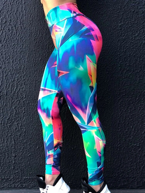 Дамски секси клинове с щампа за фитнес Йога панталони с висока талия Спорт във фитнес зала Бягане Тренировка Легинси Дамско облекло