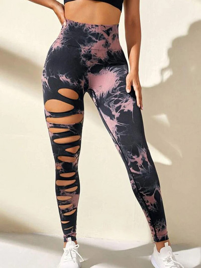 Seksualūs antblauzdžiai aukštu juosmeniu, tuščiaviduriai kaklaraištis, dažomi jogos kelnės, prigludę užpakalis, pakeliantys elastingi pėdkelnės Sporto salė Bėgiojimas treniruotės drabužiai