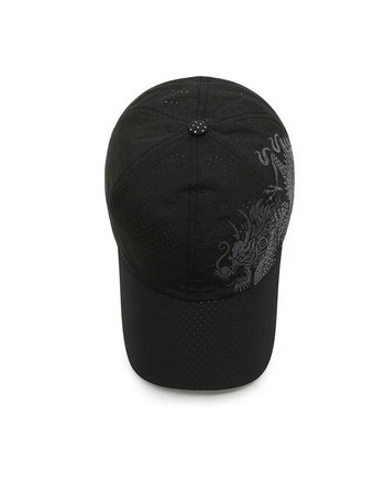 Шапка, бейзболна шапка с принт с дракон в китайски стил, бързосъхнеща шапка от полиестер на открито, слънцезащитна шапка, шапка, шапка, мъжка и